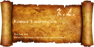Komsa Laurencia névjegykártya
